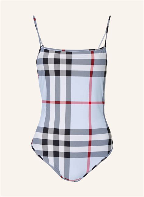 blue burberry swimsuit